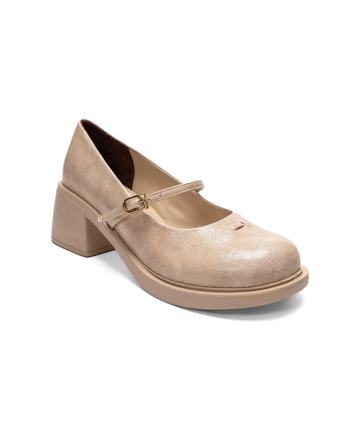 Prologue Shoes Women’s Luanda Block Heel Mary Jane Shoes – Beige Prologue Shoes Women’s Luanda Block Heel Mary Jane Shoes – Beige