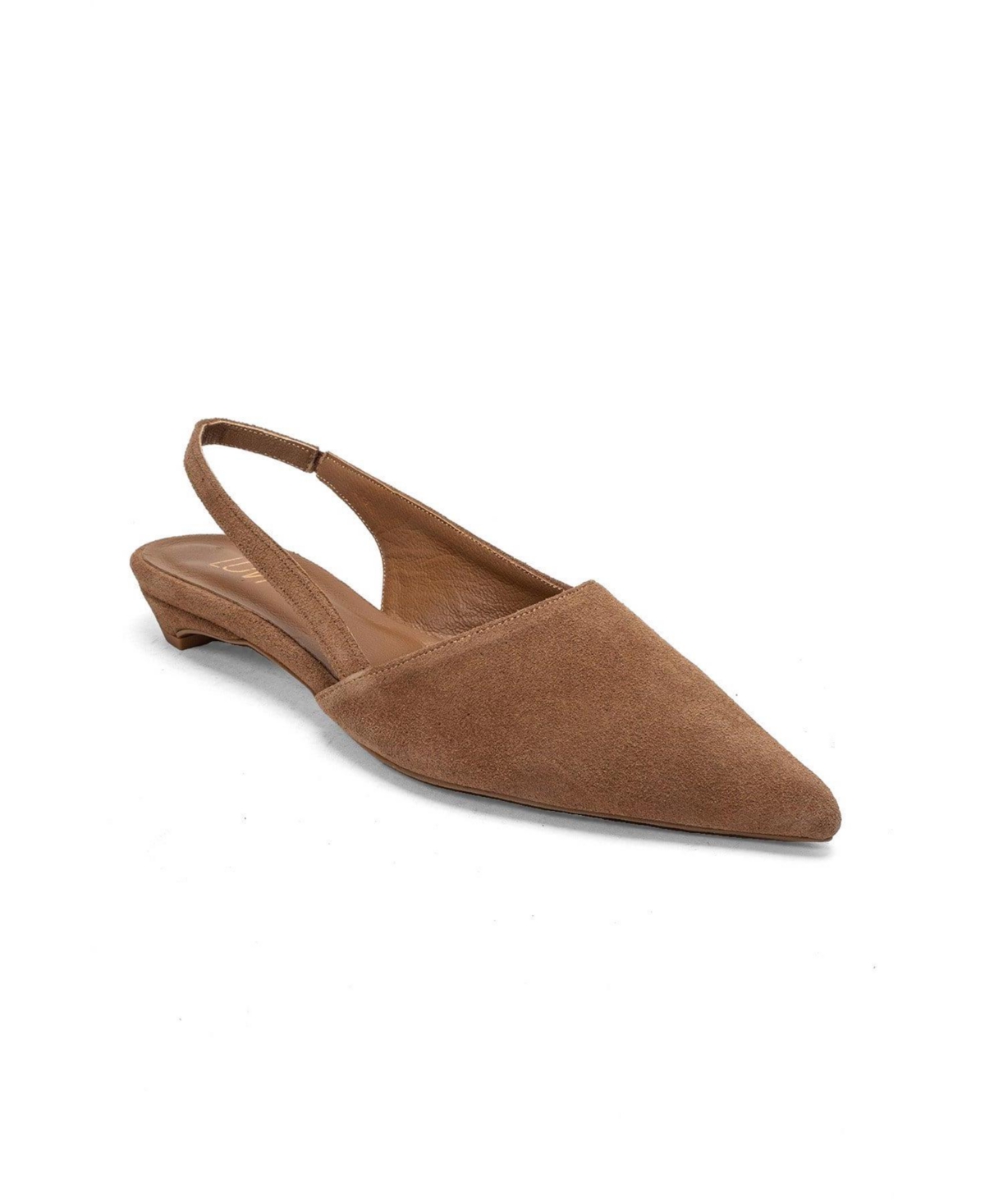 Forever & Always Women’s Shoes Berlina Leather Slingback Pump – Cognac suede