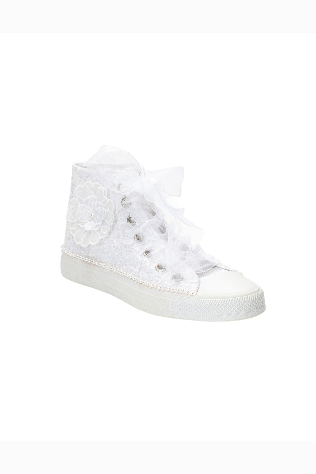 Forever & Always Shoes Women’s Mariselle Pearl Lace Bridal High Top Sneaker – Ivory Forever & Always Shoes Women’s Mariselle Pearl Lace Bridal High Top Sneaker – Ivory