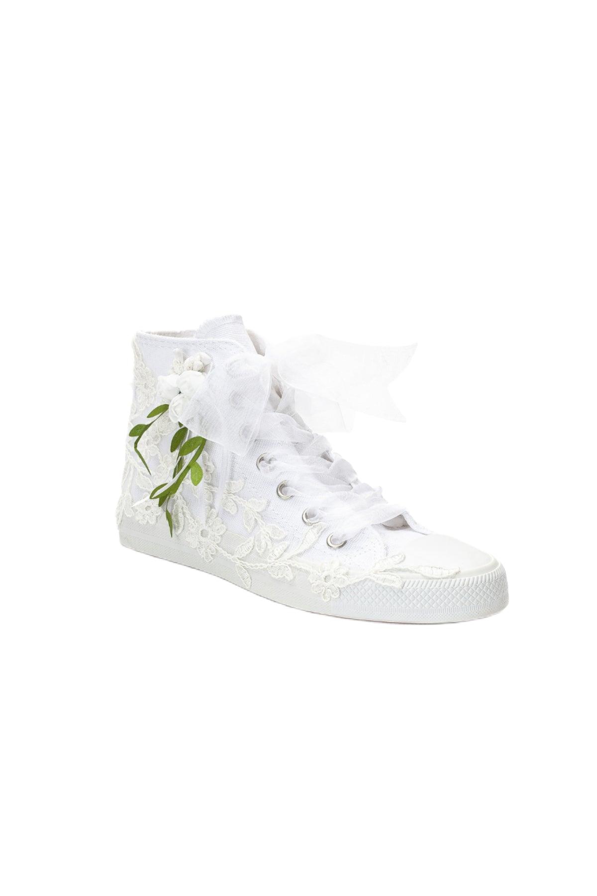 Forever & Always Shoes Women’s Sylvara Floral Lace Ribbon Bridal High Top Sneaker – Ivory Forever & Always Shoes Women’s Sylvara Floral Lace Ribbon Bridal High Top Sneaker – Ivory