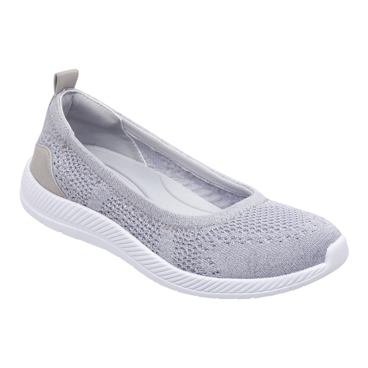 Easy Spirit Women’s Glitz Slip-On Walking Shoe – Silver Tone Easy Spirit Women’s Glitz Slip-On Walking Shoe – Silver Tone