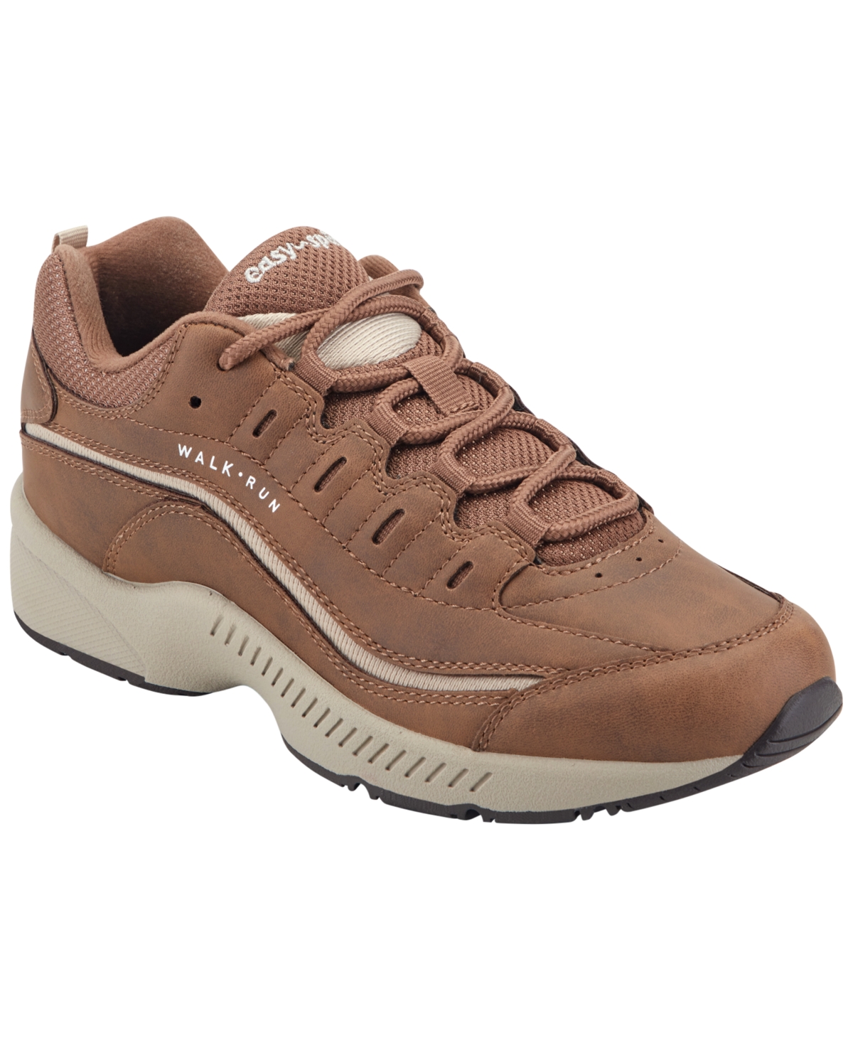 Easy Spirit Women’s Romy Lightweight Easy-On Walking Shoes – Cognac/Beige