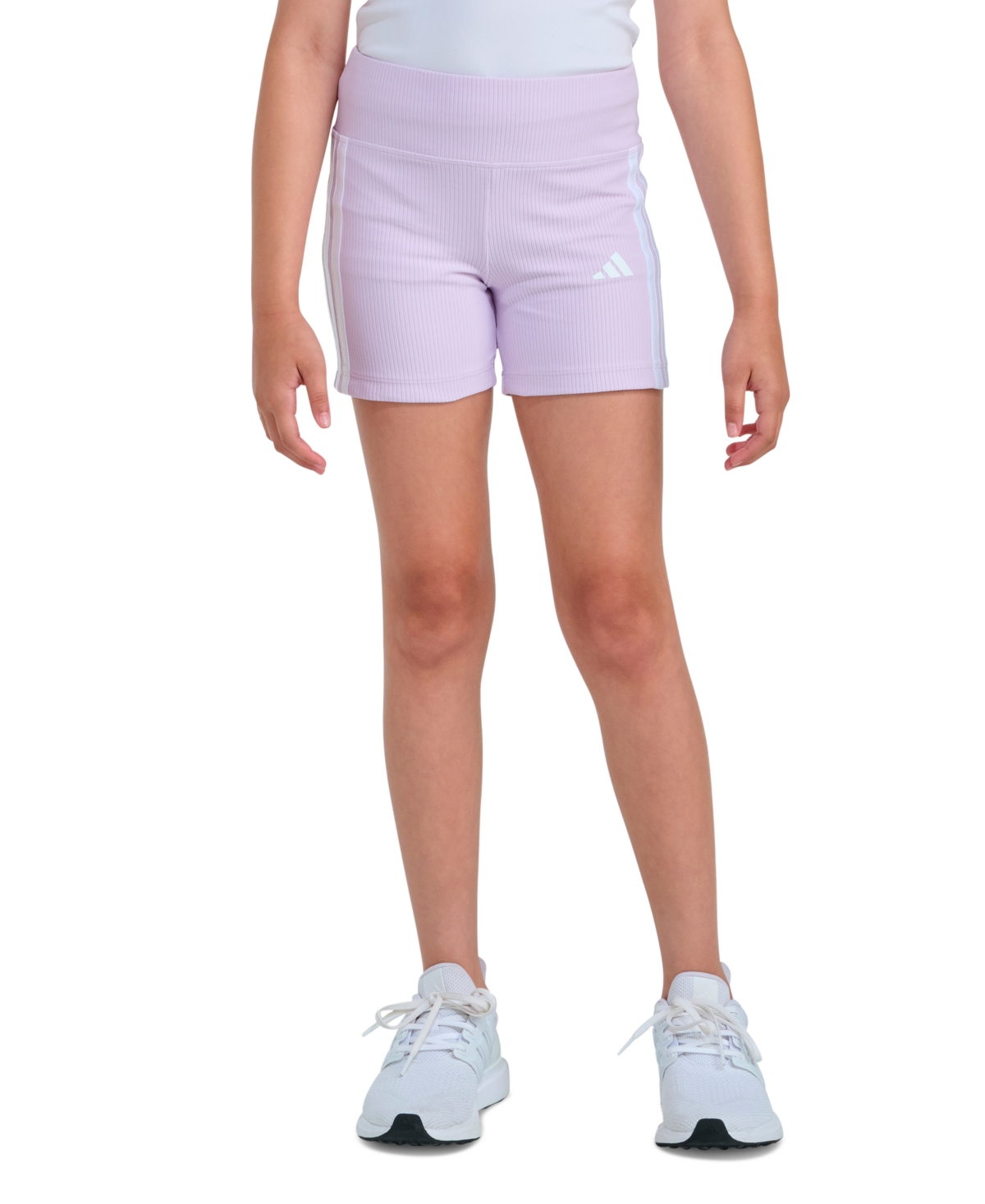 adidas Girls’ 8-16 Detached Waistband Rib Bike Shorts – Light Purple
