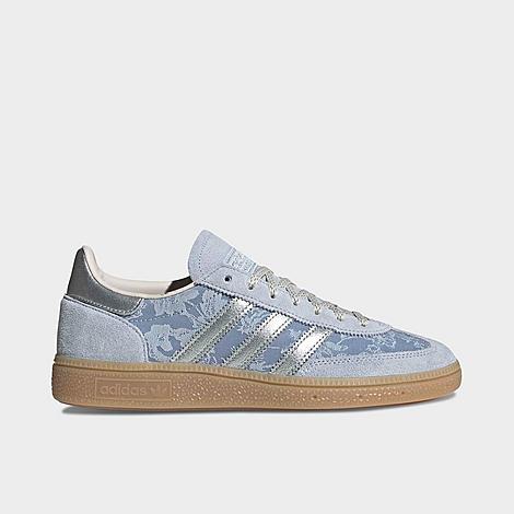 adidas Women’s Originals Liberty London Handball Spezial Casual Shoes in Crystal Sky/Silver Metallic/Chalk White Size: 5.0 adidas Women’s Originals Liberty London Handball Spezial Casual Shoes in Crystal Sky/Silver Metallic/Chalk White Size: 5.0