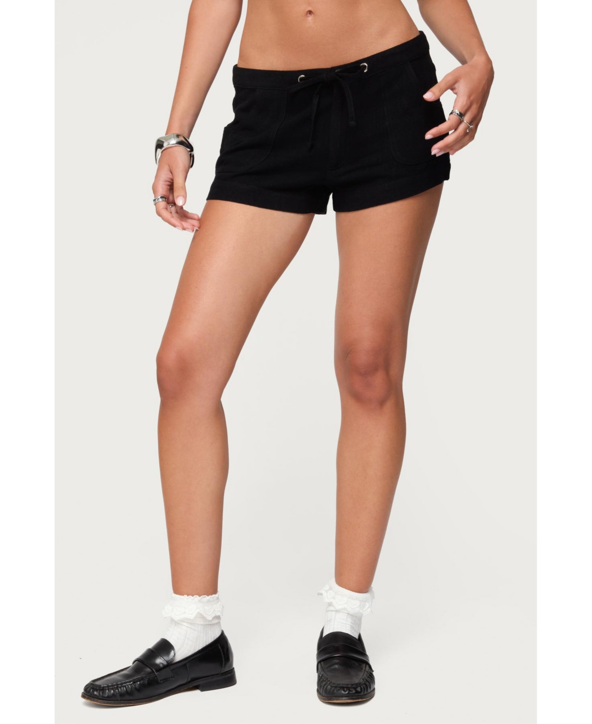 Edikted Women’s Hollis Linen Look Shorts – Black