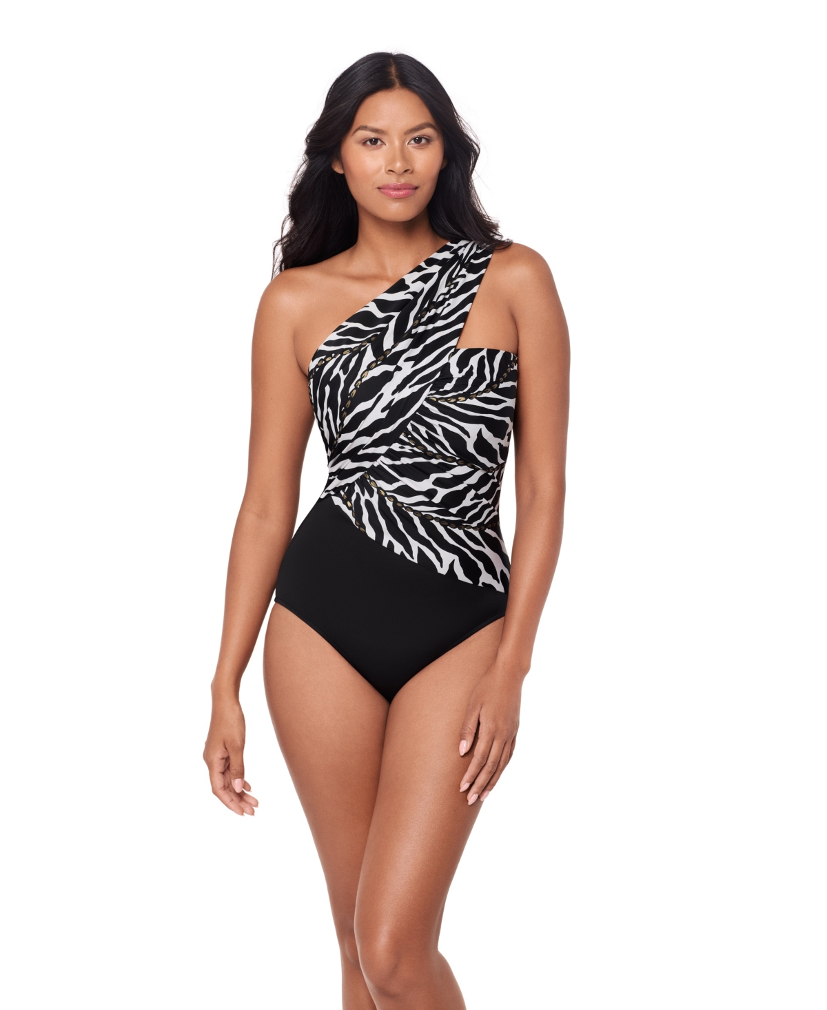 Magicsuit Women’s Sand Tracks Goddess Underwire Bandeau Neck One-Piece Swimsuit – Black/White Magicsuit Women’s Sand Tracks Goddess Underwire Bandeau Neck One-Piece Swimsuit – Black/White