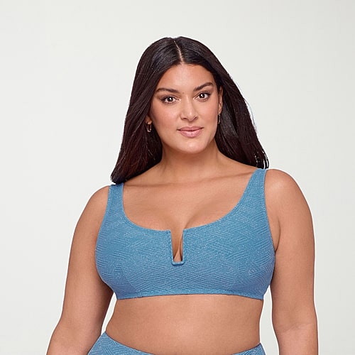S3 Swim Womens Bralette Bikini Swimsuit Top, Medium, Blue