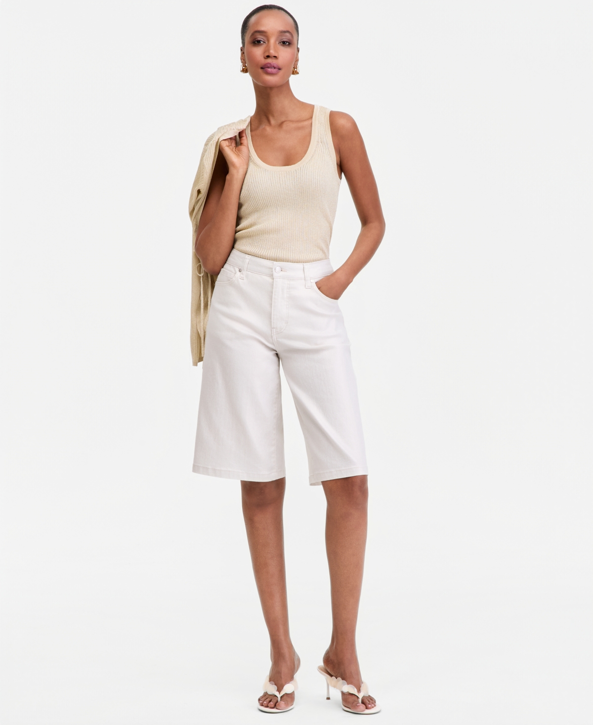 I.n.c. International Concepts Women’s High-Rise Metallic Denim Shorts, Macy’s Exclusive – Champagne Foil I.n.c. International Concepts Women’s High-Rise Metallic Denim Shorts, Macy’s Exclusive – Champagne Foil
