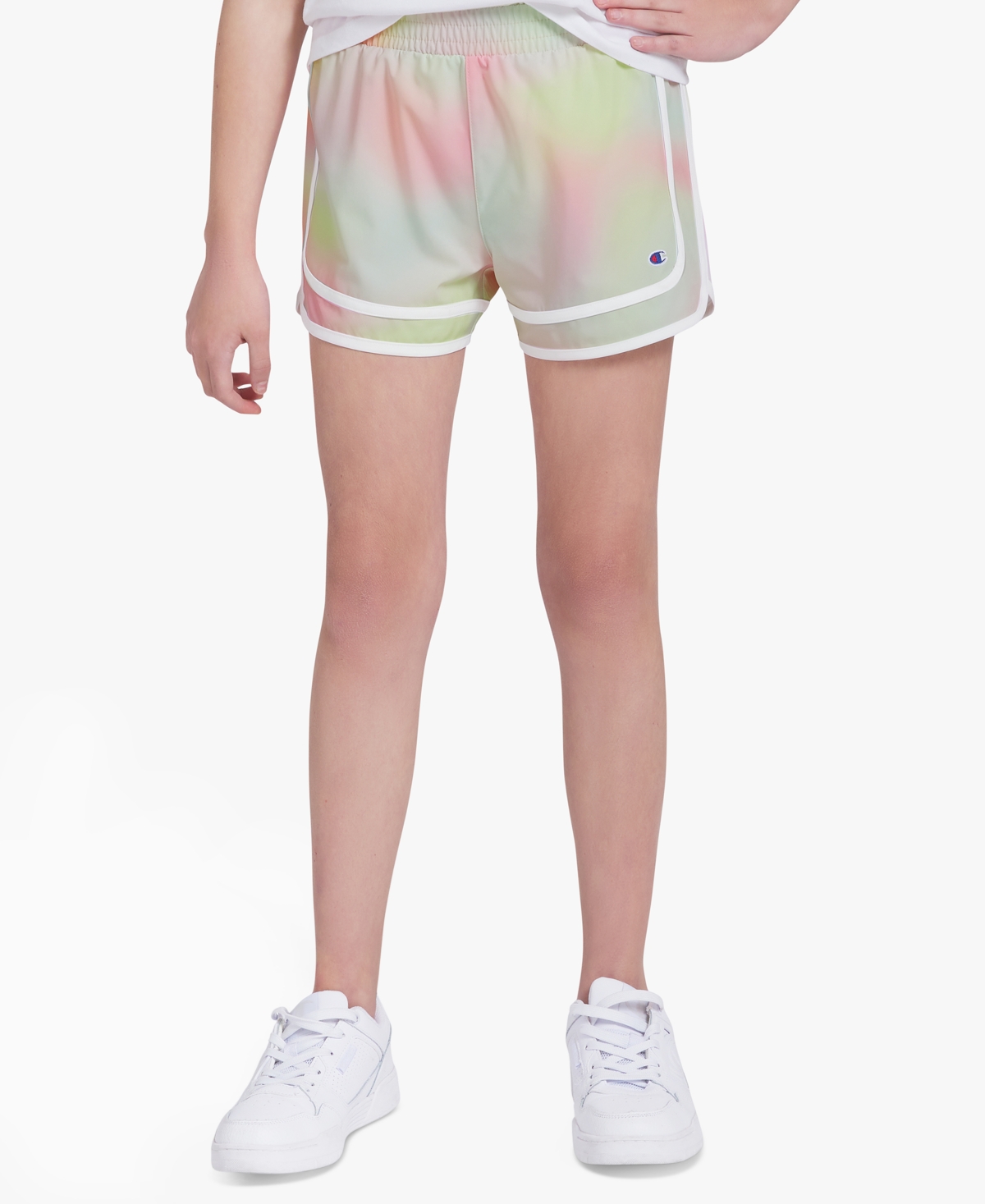 Champion Girls’ 7-16 Printed Woven Varsity Pull-On Shorts – Seashell Pink