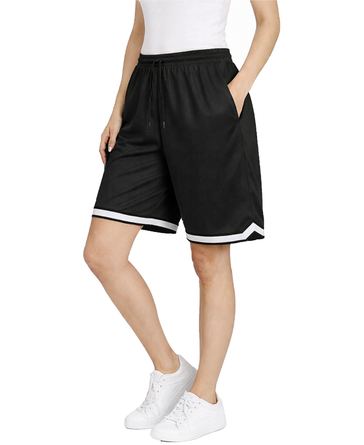 Jump Start Women’s Loose Fit Premium Active Moisture Wicking Workout Mesh Shorts With Trim – Black Jump Start Women’s Loose Fit Premium Active Moisture Wicking Workout Mesh Shorts With Trim – Black