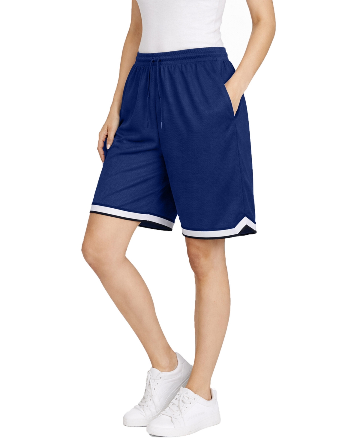Jump Start Women’s Loose Fit Premium Active Moisture Wicking Workout Mesh Shorts With Trim – Navy Jump Start Women’s Loose Fit Premium Active Moisture Wicking Workout Mesh Shorts With Trim – Navy