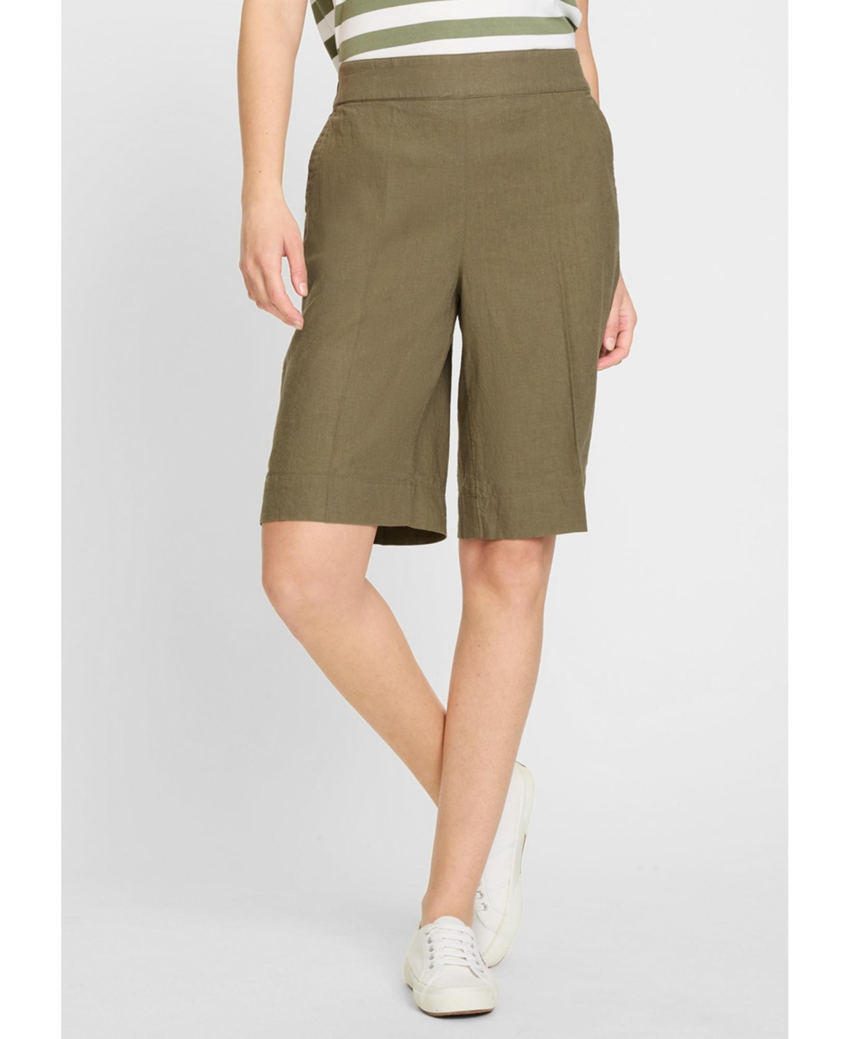 Olsen Women’s Mona Fit Viscose Linen Short – Olive Olsen Women’s Mona Fit Viscose Linen Short – Olive
