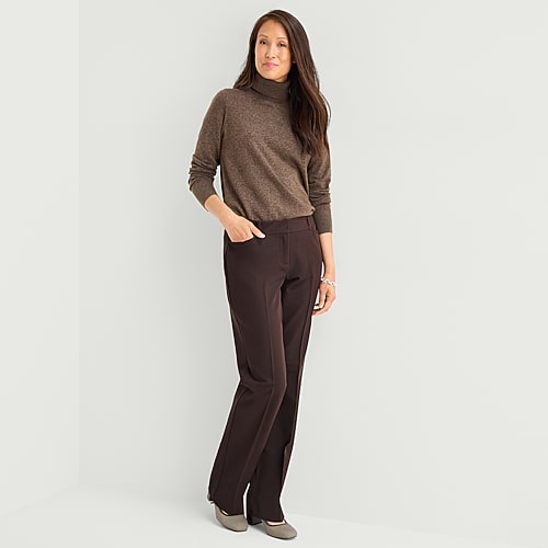 Liz Claiborne Audra Womens Straight Mid Rise Trouser, 2 Petite Short, Brown