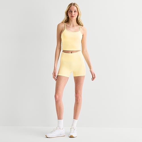 Arizona Womens 4″ High Rise Juniors Bike Short, Medium, Yellow Arizona Womens 4″ High Rise Juniors Bike Short, Medium, Yellow