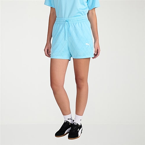 PUMA Womens 4″ High Rise Adjustable Waist Drawstring Waist Soccer Short, Medium, Blue PUMA Womens 4″ High Rise Adjustable Waist Drawstring Waist Soccer Short, Medium, Blue
