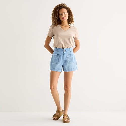 A.N.A Patch Pocket Womens Highest Rise 4″ Denim Short, 18 Petite, Blue A.N.A Patch Pocket Womens Highest Rise 4″ Denim Short, 18 Petite, Blue