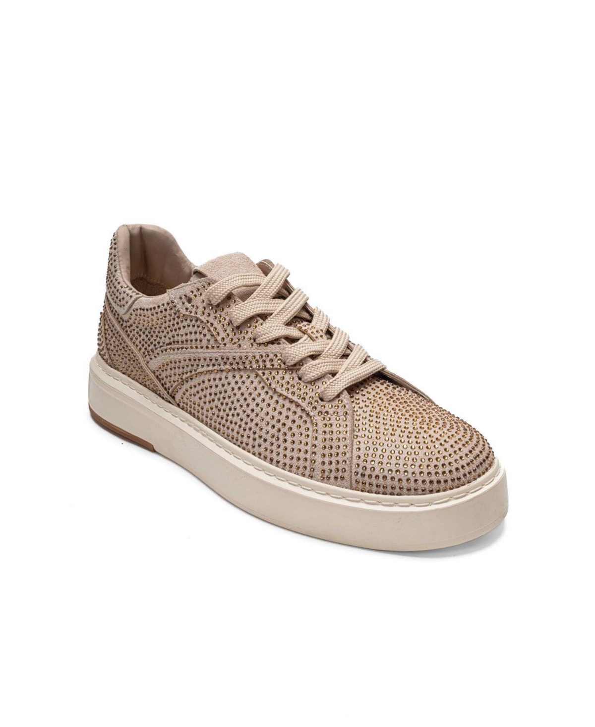 Prologue Shoes Berina Embellished Sneaker – Beige suede Prologue Shoes Berina Embellished Sneaker – Beige suede