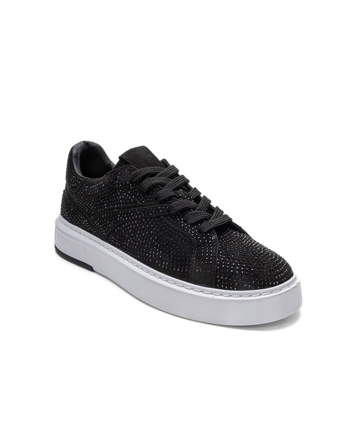 Prologue Shoes Berina Embellished Sneaker – Black suede