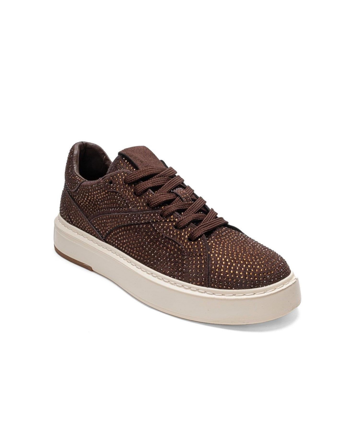 Prologue Shoes Berina Embellished Sneaker – Brown suede