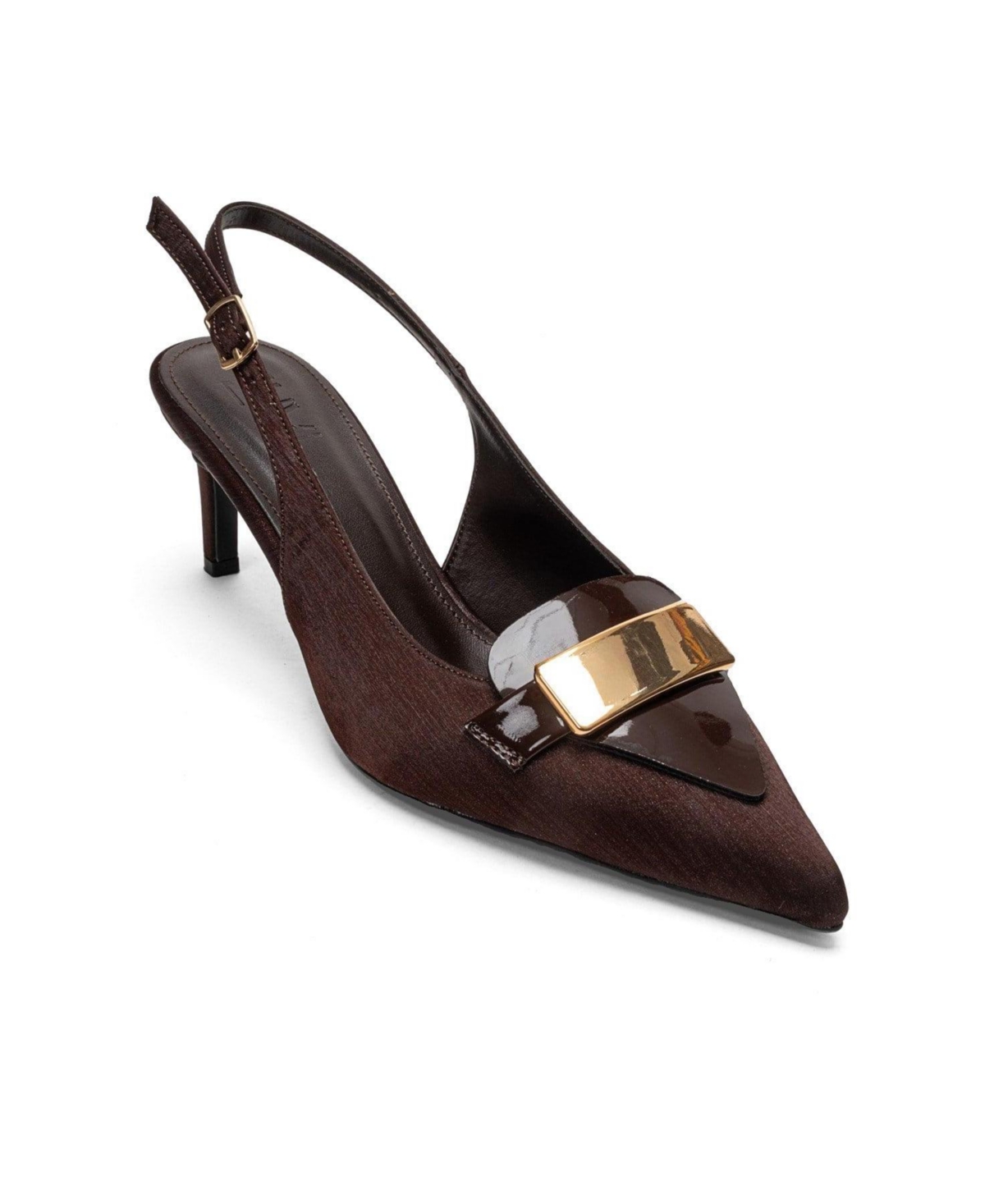 Prologue Shoes Sollenne Stiletto Pump – Brown satin Prologue Shoes Sollenne Stiletto Pump – Brown satin