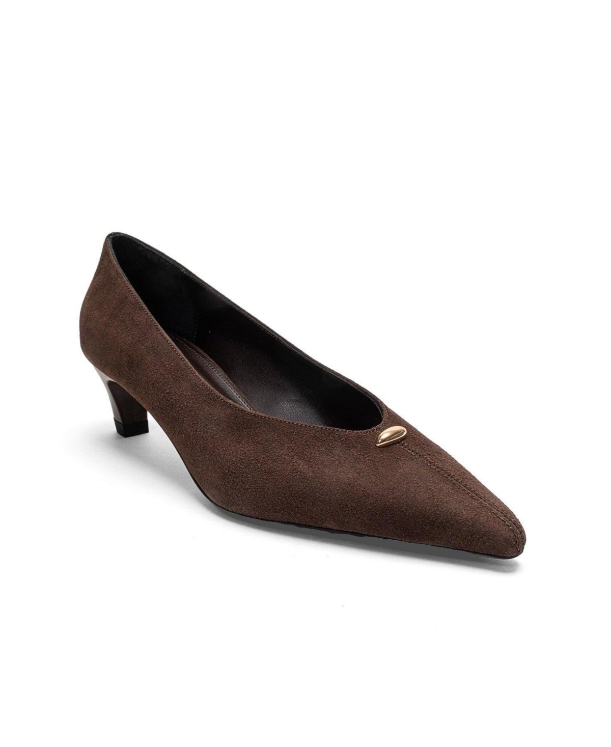 Prologue Shoes Versay Pointed Toe Kitten Heel Pump – Brown suede Prologue Shoes Versay Pointed Toe Kitten Heel Pump – Brown suede