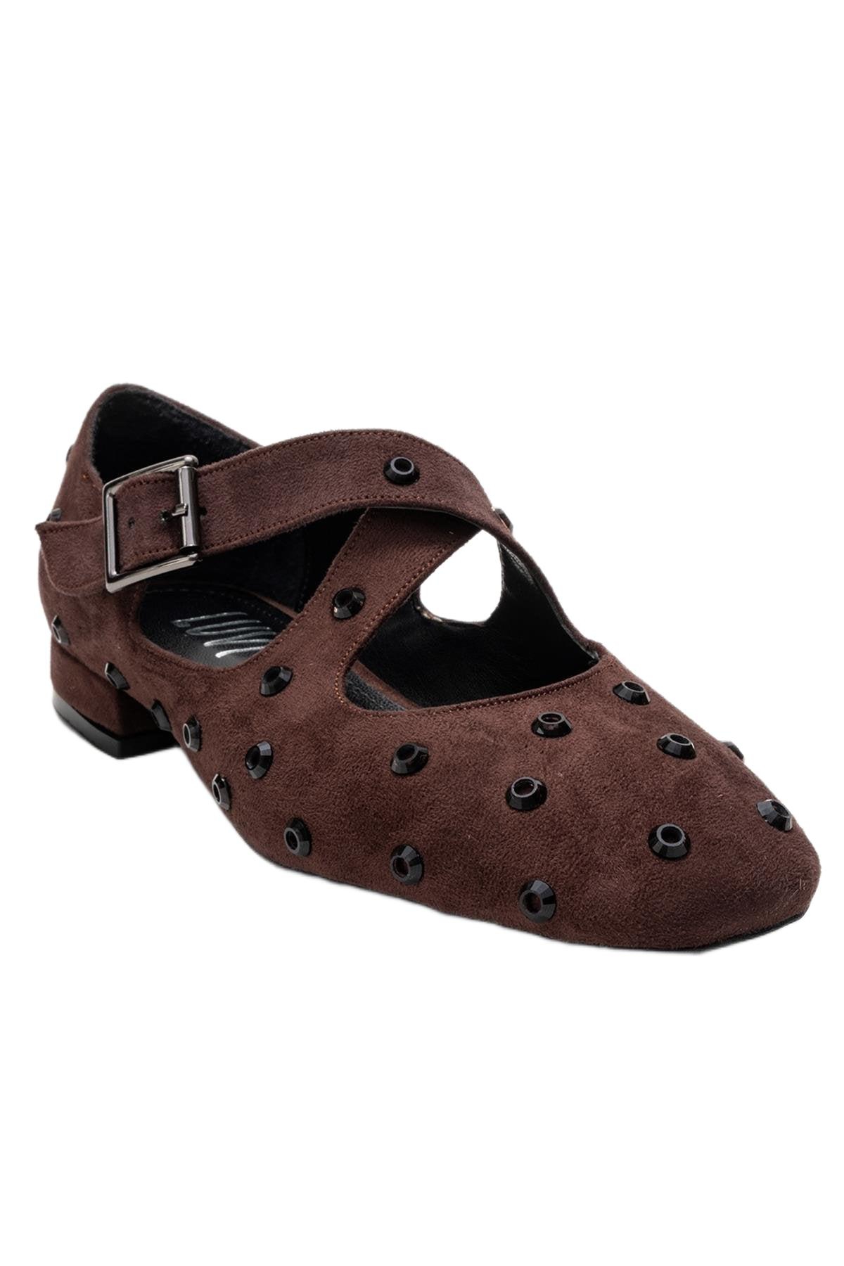 Prologue Shoes Women’s Addison Cross Strap Mary Jane Shoes – Brown suede faux leather Prologue Shoes Women’s Addison Cross Strap Mary Jane Shoes – Brown suede faux leather