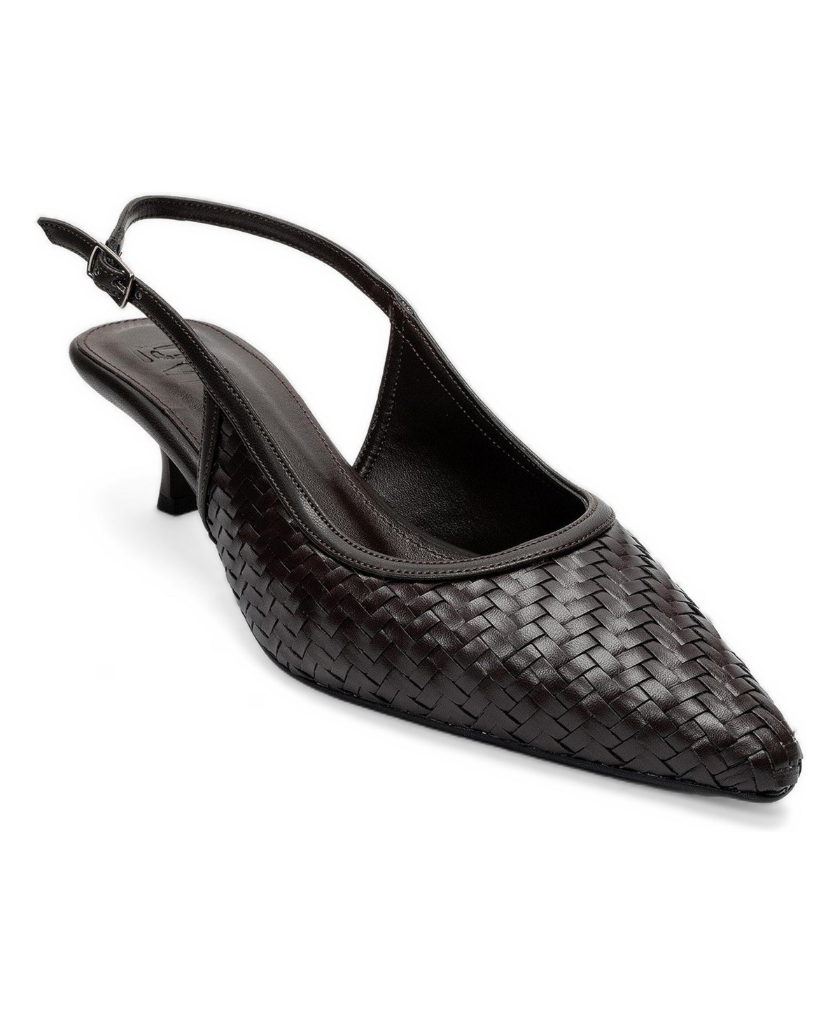 Prologue Shoes Women’s Alvessia Kitten Heel Slingback Pump – Brown