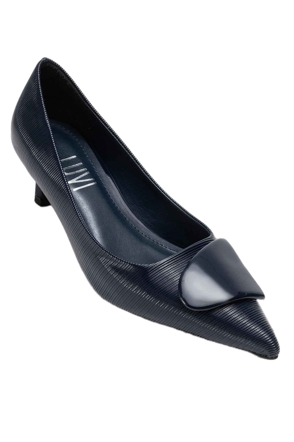 Prologue Shoes Women’s Briana Buckle Pointed Toe Pump – Navy Prologue Shoes Women’s Briana Buckle Pointed Toe Pump – Navy