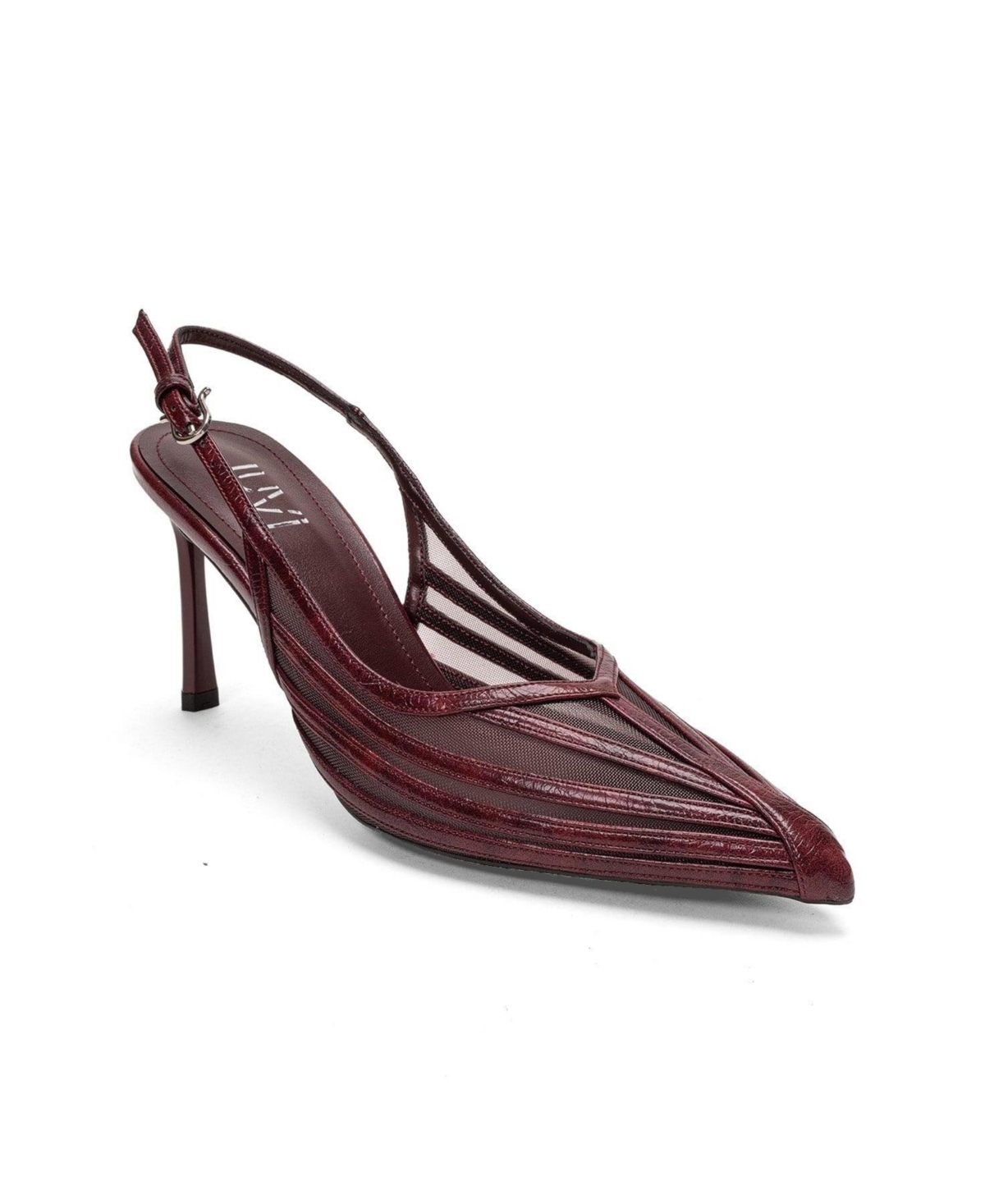 Prologue Shoes Women’s Eleana Slingback Mesh Stiletto Pump – Burgundy