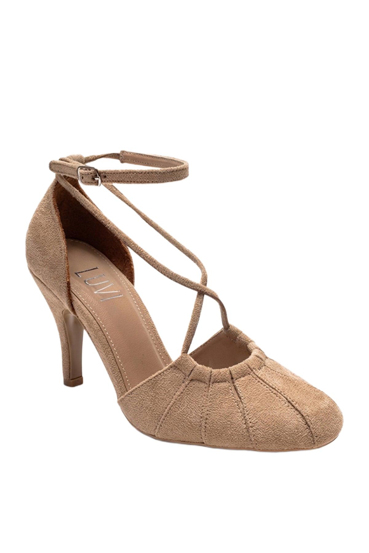 Prologue Shoes Women’s Eliza Stiletto Pump – Beige suede