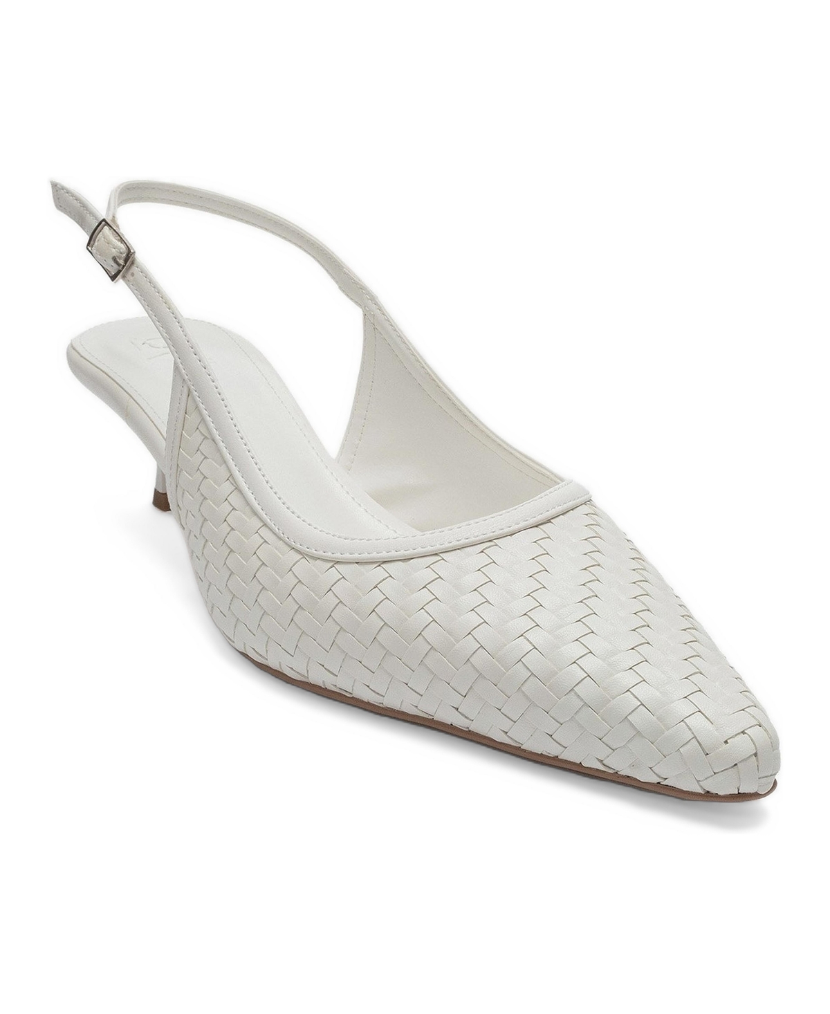 Prologue Shoes Women’s Fendrix Kitten Heel Slingback Pump – White Prologue Shoes Women’s Fendrix Kitten Heel Slingback Pump – White