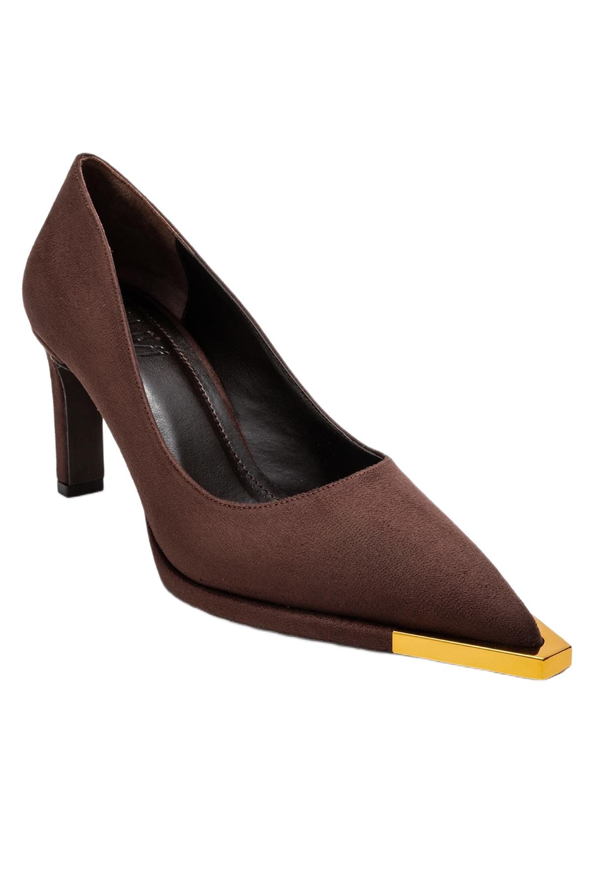 Prologue Shoes Women’s Liora Pointed Toe Pump – Brown suede