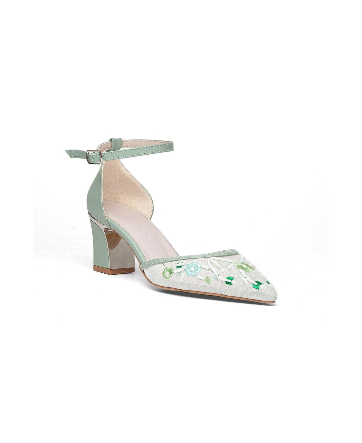 Prologue Shoes Women’s Lorelai Block Heel Embroidered Bridal Pump – Green Prologue Shoes Women’s Lorelai Block Heel Embroidered Bridal Pump – Green