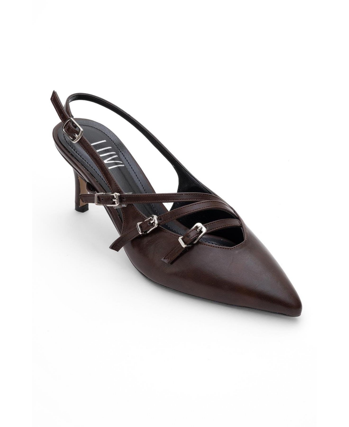 Prologue Shoes Women’s Magra Pointed-Toe Slingback Stiletto – Brown faux leather Prologue Shoes Women’s Magra Pointed-Toe Slingback Stiletto – Brown faux leather