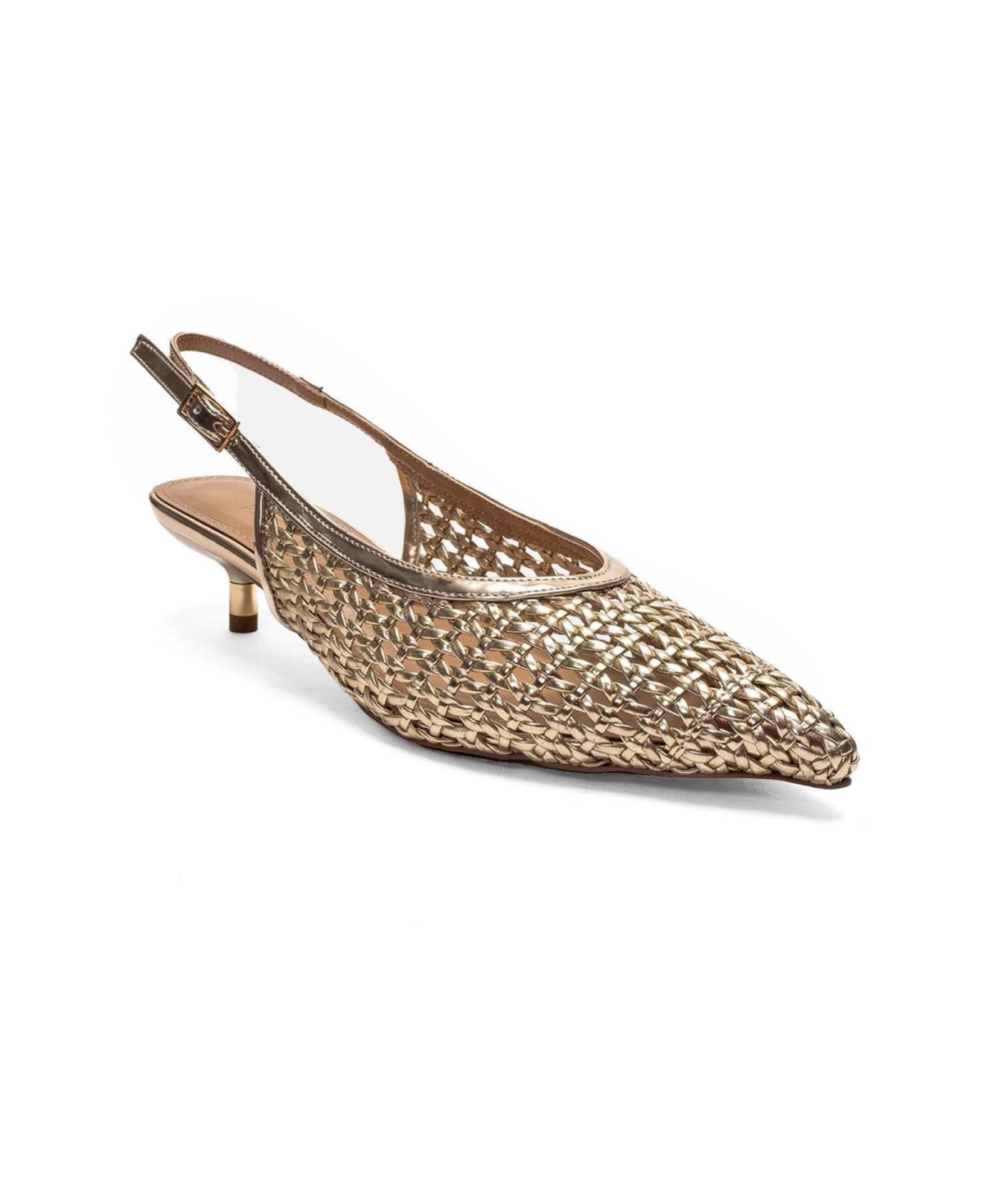 Prologue Shoes Women’s Orelis Kitten Heel Pump – Gold