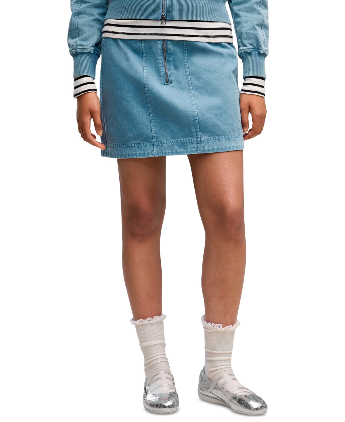 Puma Women’s Future.Puma.Archive Mini A-Line Washed-Twill Skirt – Cool Blue Puma Women’s Future.Puma.Archive Mini A-Line Washed-Twill Skirt – Cool Blue