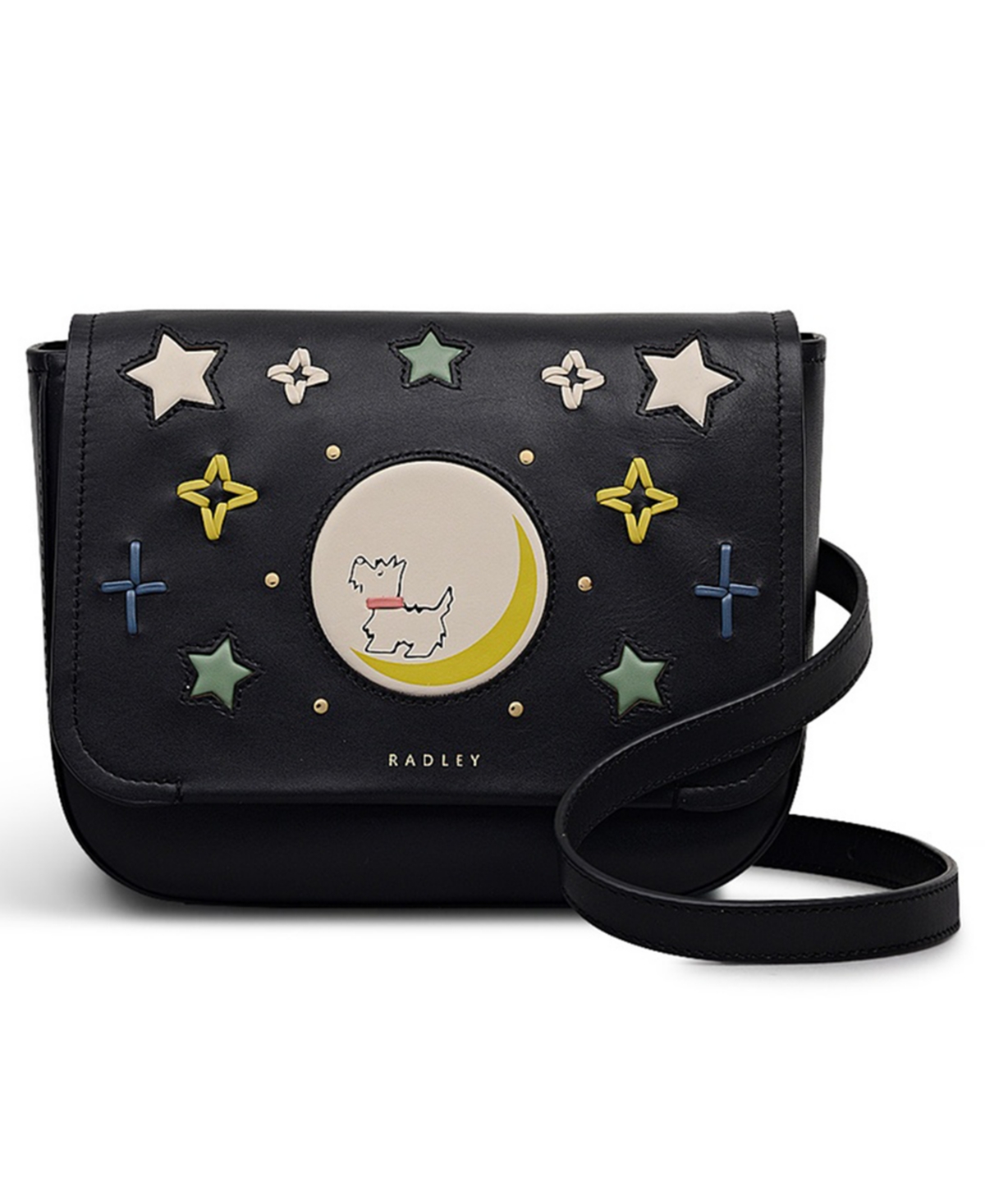 Radley London To The Moon Small Flap Over Crossbody Bag – Black Radley London To The Moon Small Flap Over Crossbody Bag – Black