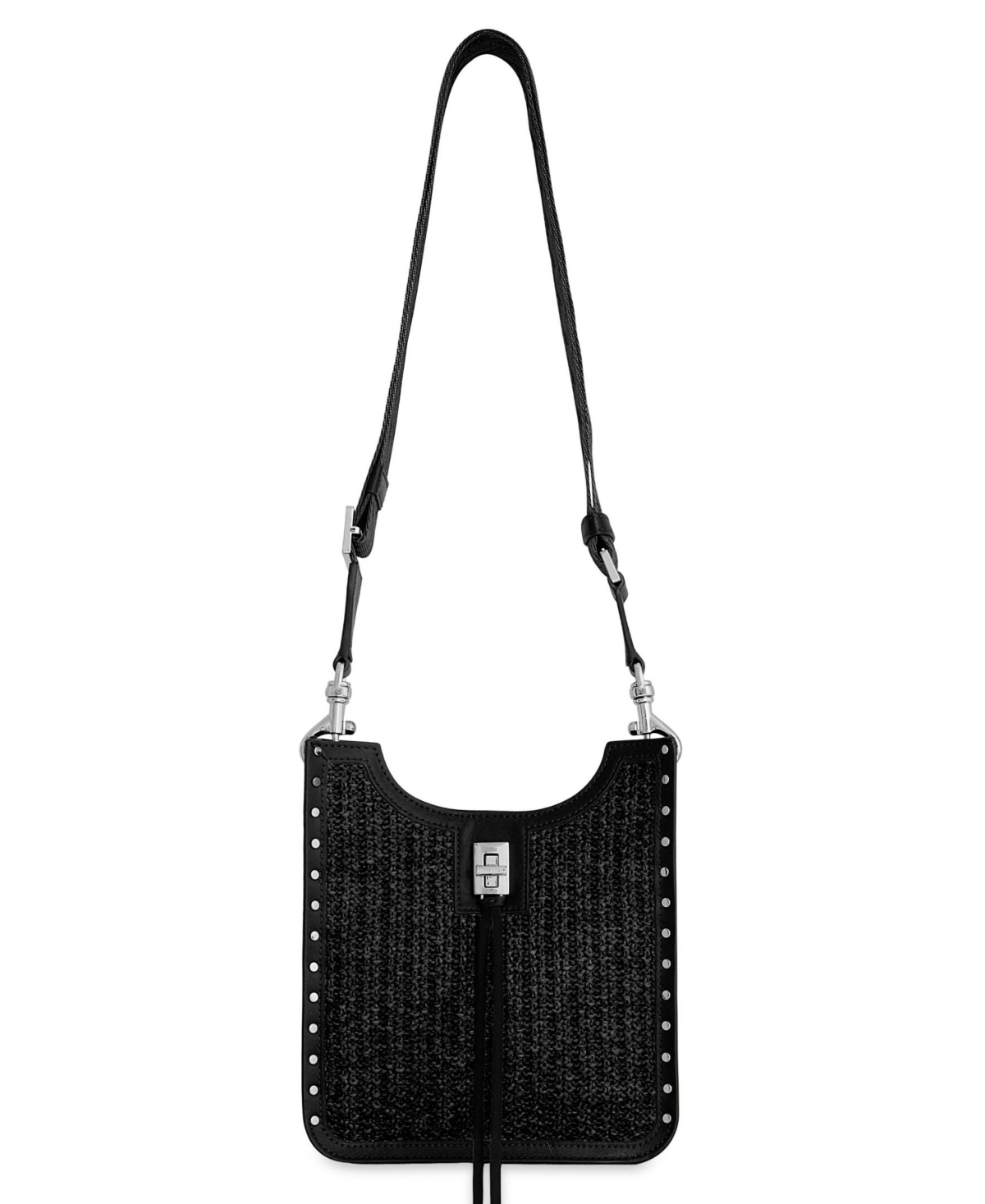 Rebecca Minkoff Darren Mini Feed Shoulder Handbag – Black/Black Rebecca Minkoff Darren Mini Feed Shoulder Handbag – Black/Black