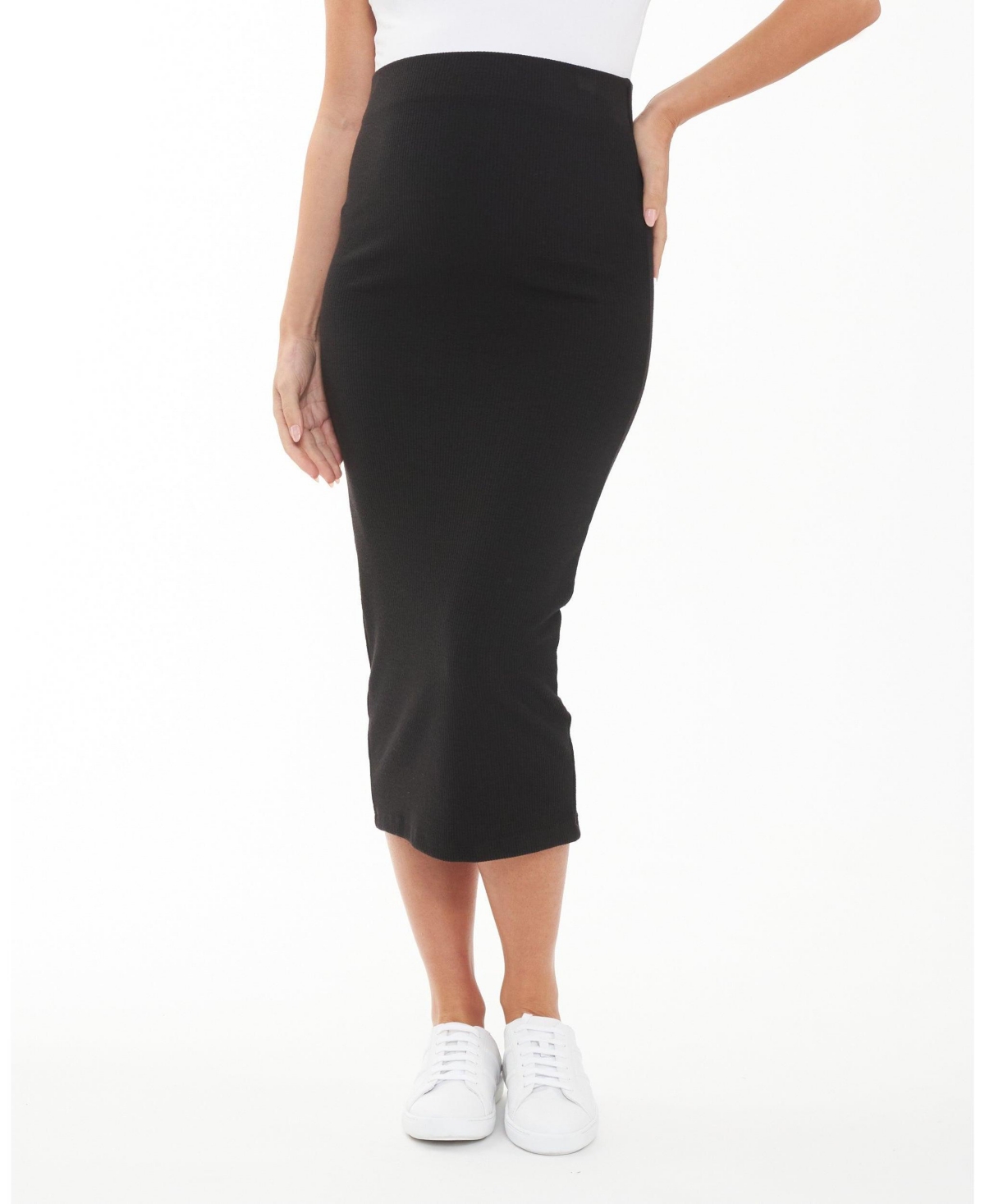 Ripe Maternity Maternity Ribbed Knit Skirt – Black