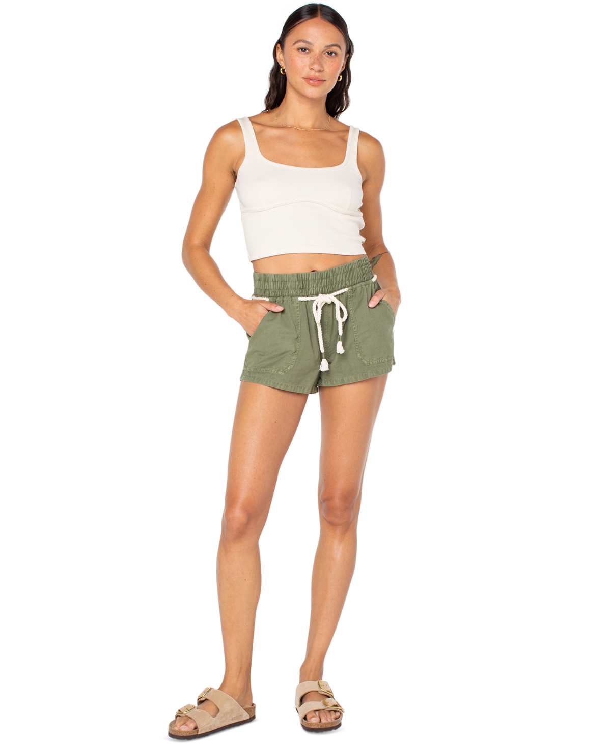 Roxy Juniors’ Paddle On Drawstring-Waist Shorts – Four Leaf Clover Gfc Roxy Juniors’ Paddle On Drawstring-Waist Shorts – Four Leaf Clover Gfc