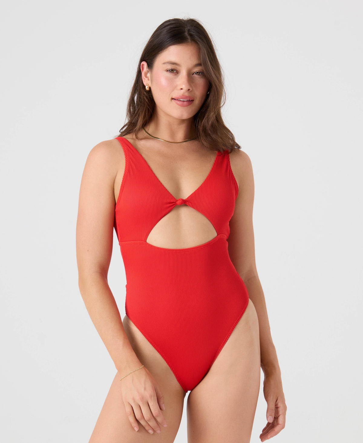 Roxy Women’s V-Neck Pull-On One-Piece Swimsuit – Red Hot Roxy Women’s V-Neck Pull-On One-Piece Swimsuit – Red Hot