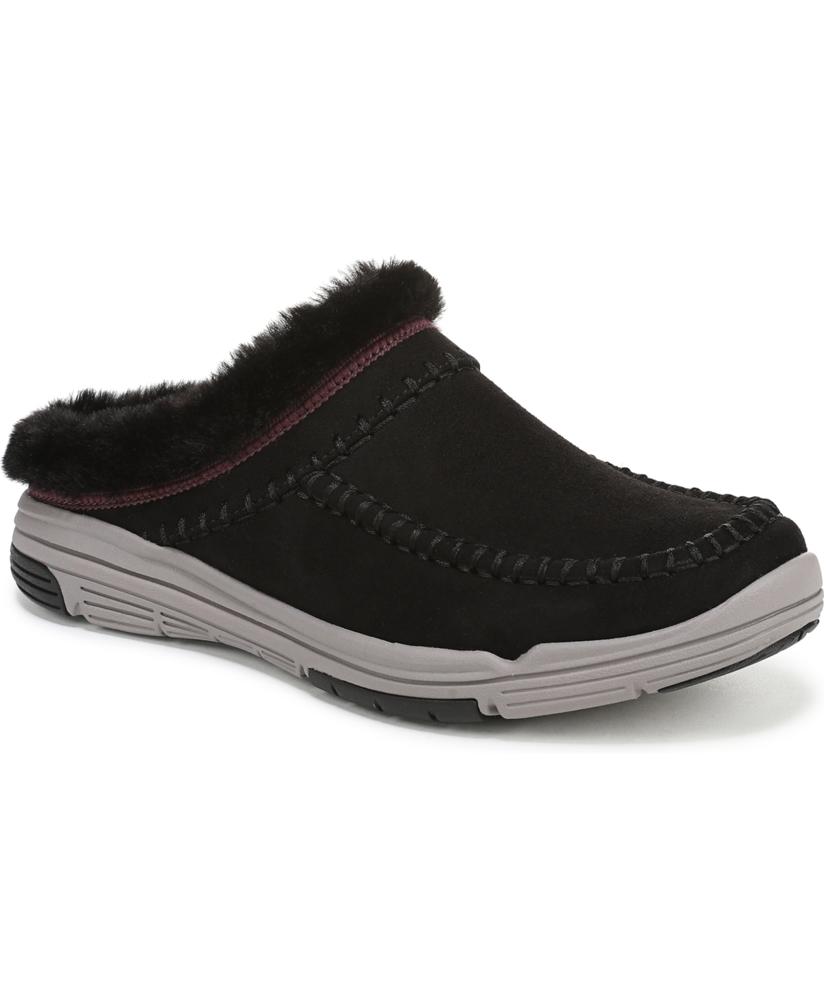 Ryka Women’s Arrow Mule Round Toe Slip On Shoes – Black Faux Suede
