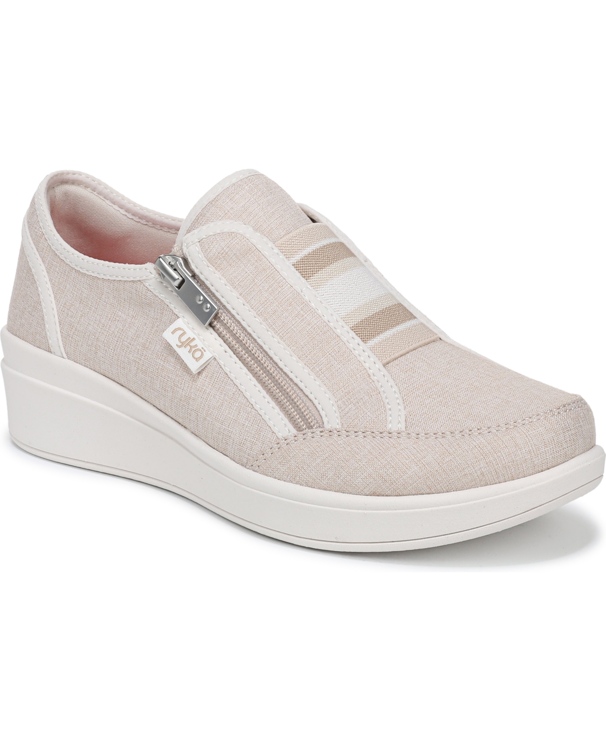 Ryka Women’s Lounge Zip Mule Shoes – Natural Tan Fabric Ryka Women’s Lounge Zip Mule Shoes – Natural Tan Fabric