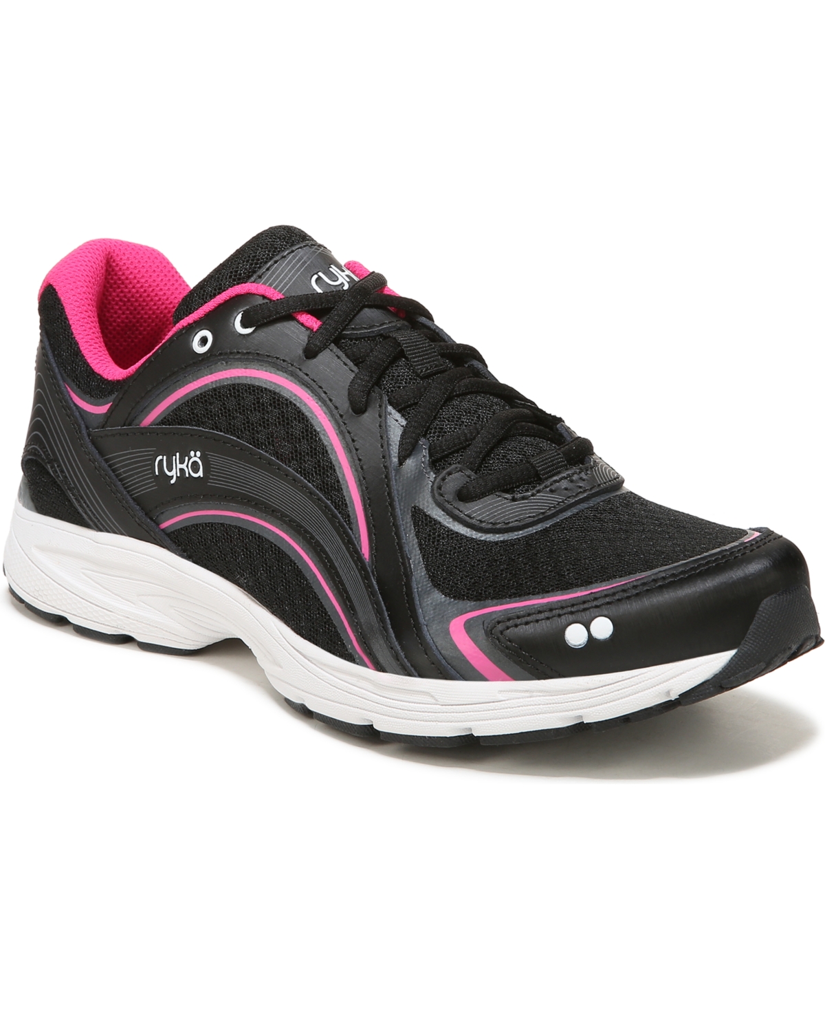 Ryka Women’s Sky Walk Walking Shoes – Black/Pink Leather/Mesh