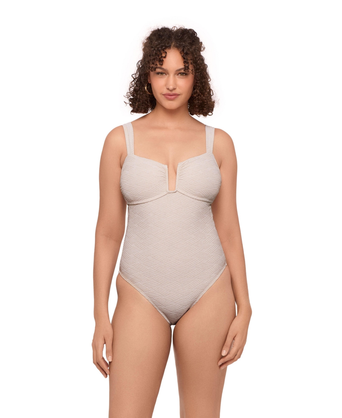 S3 Apparel Women’s Smoothing and Sculpting Basket Weave Sweetheart U-Wire One-Piece Swimsuit – Bone basket weave S3 Apparel Women’s Smoothing and Sculpting Basket Weave Sweetheart U-Wire One-Piece Swimsuit – Bone basket weave