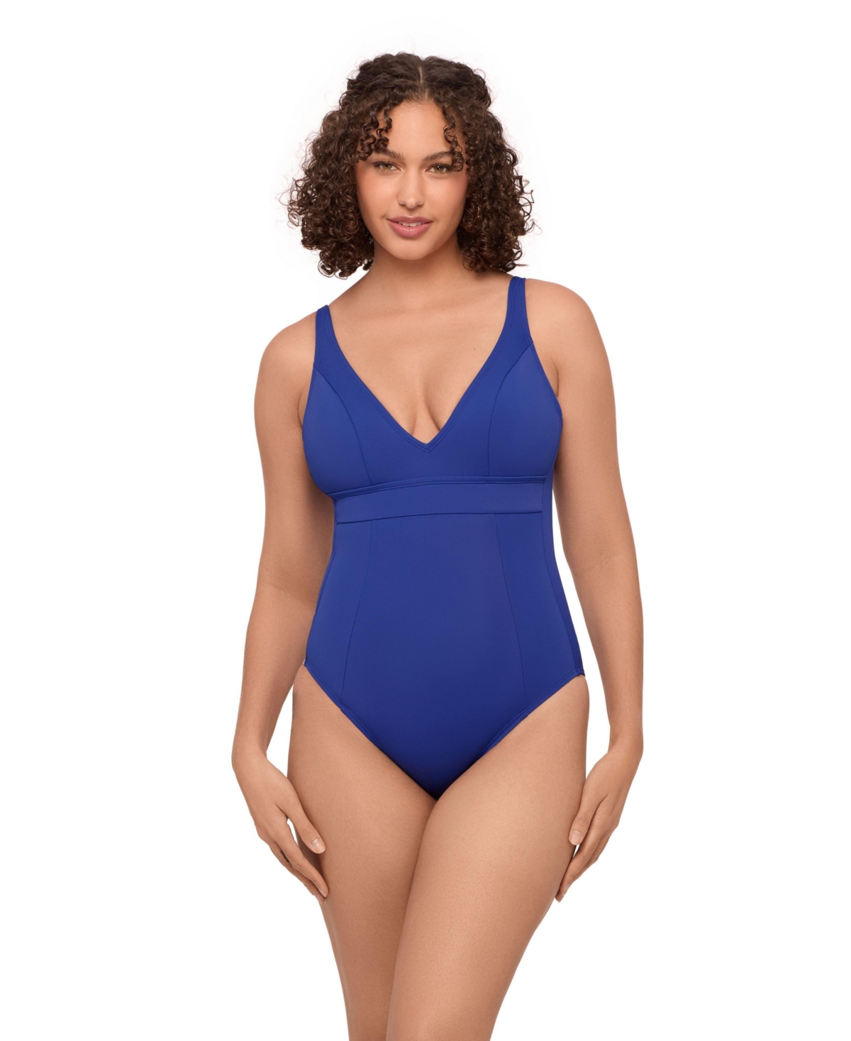 S3 Apparel Women’s Supportive and Sculpting Banded Plunge V-Neck One-Piece Swimsuit – Indigo S3 Apparel Women’s Supportive and Sculpting Banded Plunge V-Neck One-Piece Swimsuit – Indigo