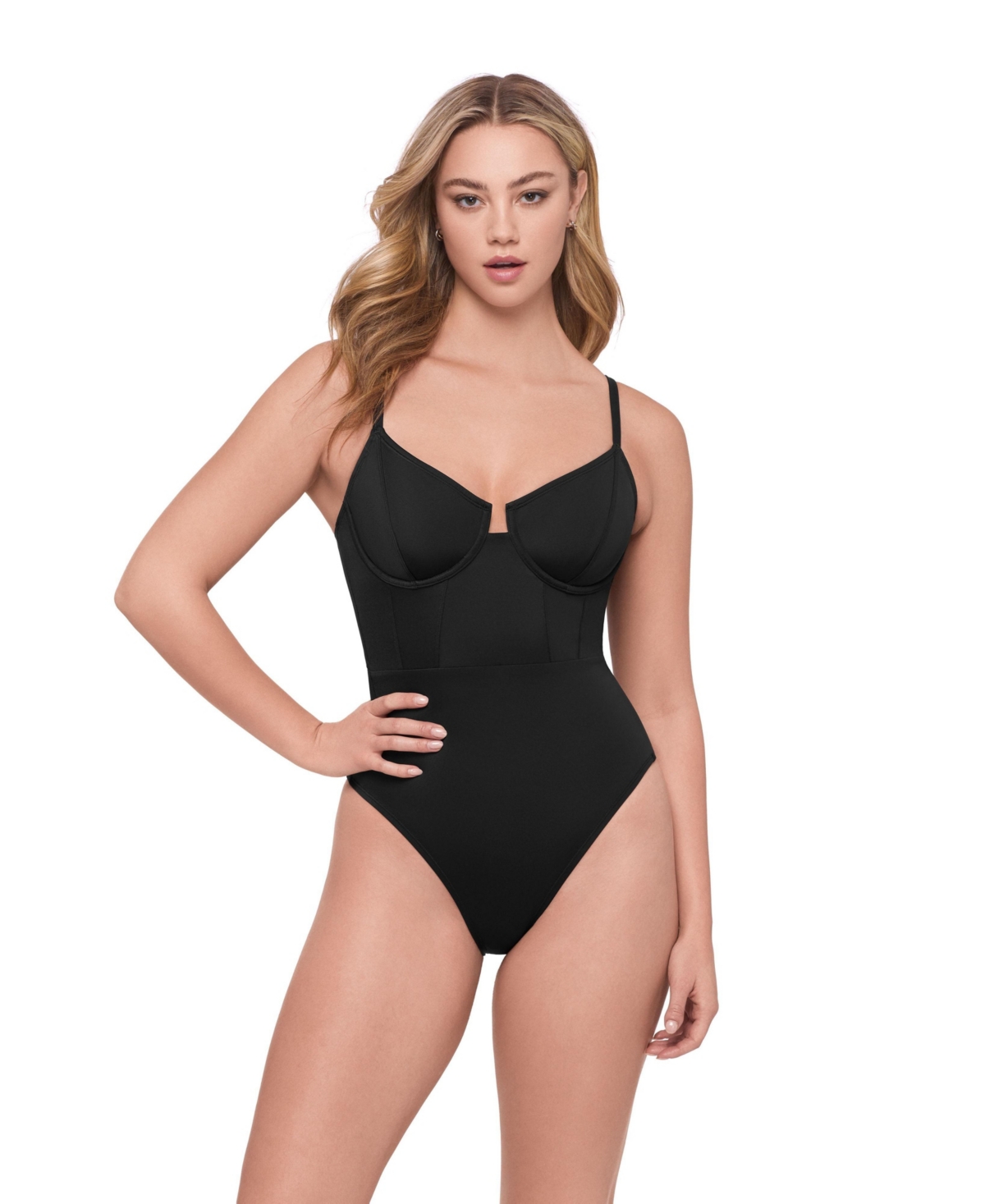 S3 Apparel Women’s Supportive and Sculpting Corset Underwire One-Piece Swimsuit – Onyx black S3 Apparel Women’s Supportive and Sculpting Corset Underwire One-Piece Swimsuit – Onyx black