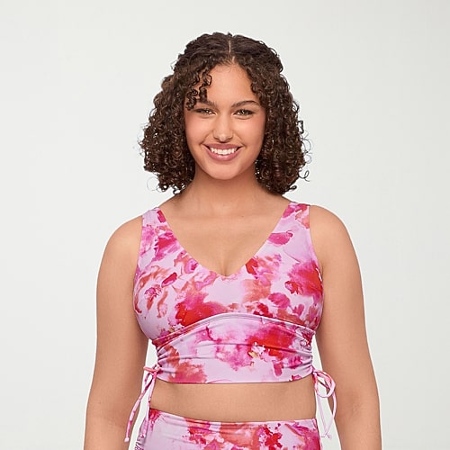 S3 Swim Womens Floral Bralette Bikini Swimsuit Top, Large, Pink S3 Swim Womens Floral Bralette Bikini Swimsuit Top, Large, Pink
