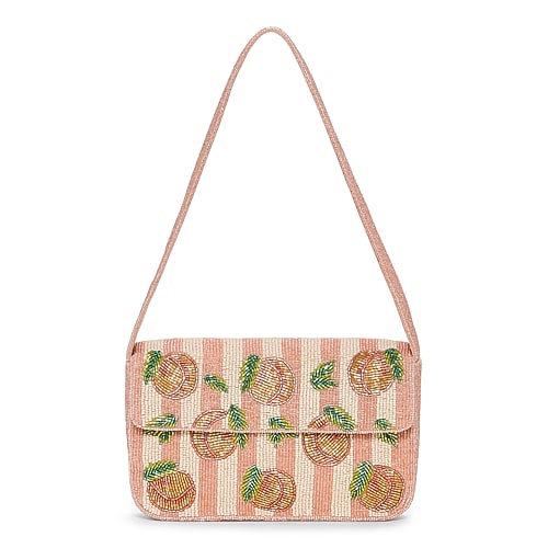 SOL and MER Beaded Peaches Shoulder Bag, One Size, Pink SOL and MER Beaded Peaches Shoulder Bag, One Size, Pink