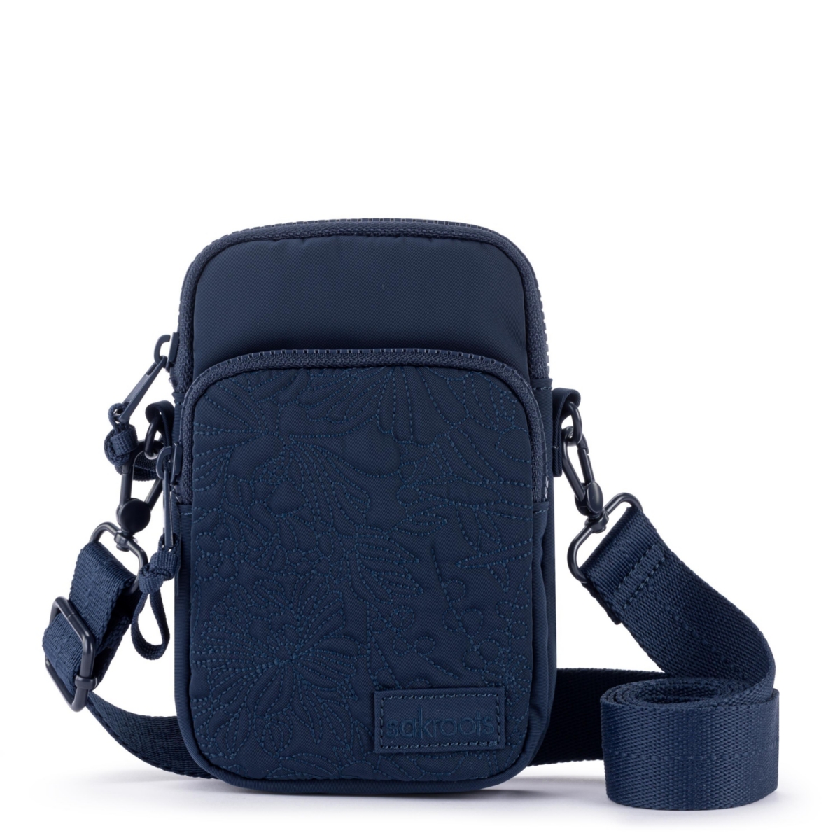 Sakroots Women’s Koa Smartphone Crossbody – Navy flower blossom quilt Sakroots Women’s Koa Smartphone Crossbody – Navy flower blossom quilt